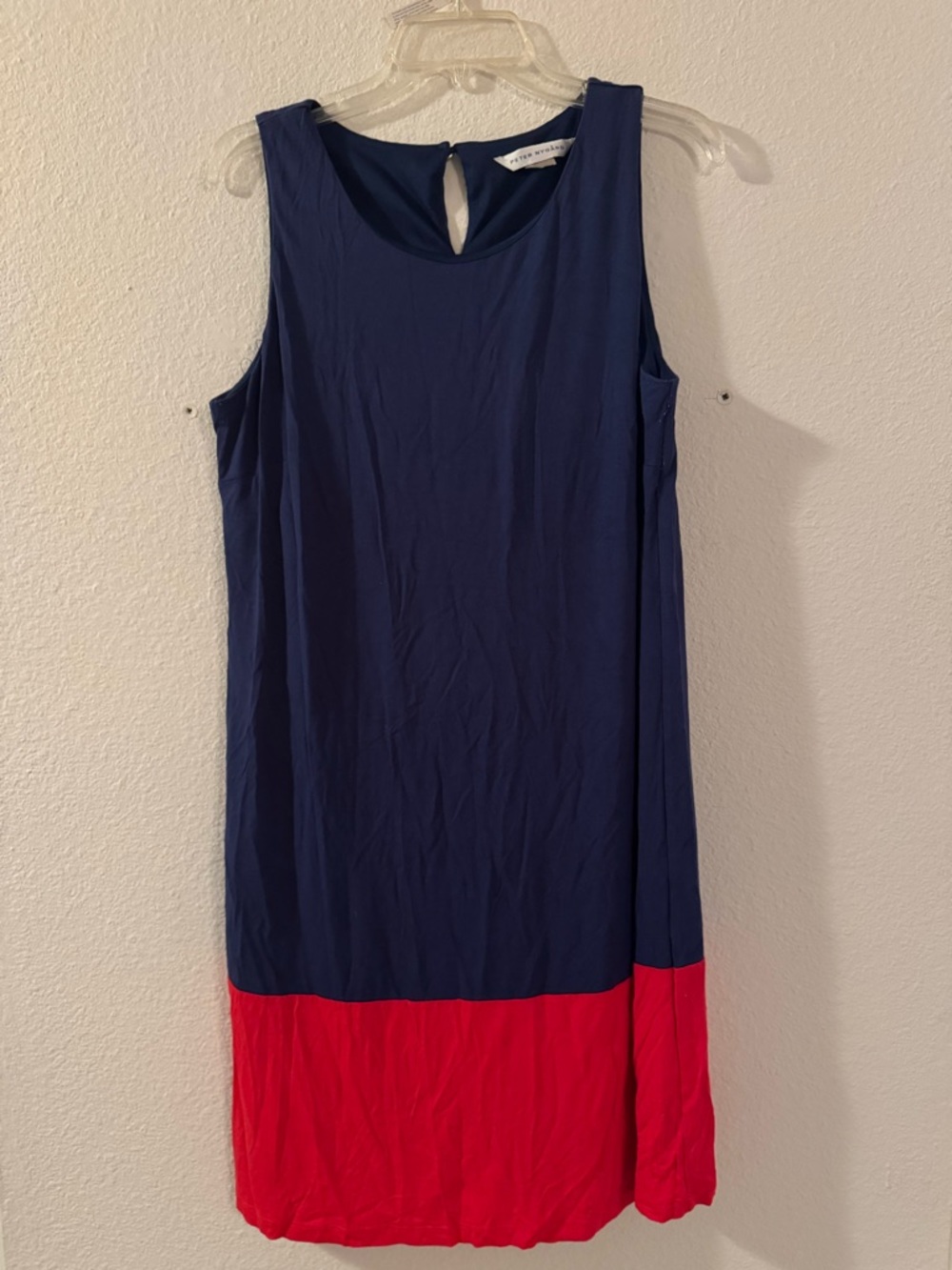 Peter Nygard Navy Sleeveless Shift Dress